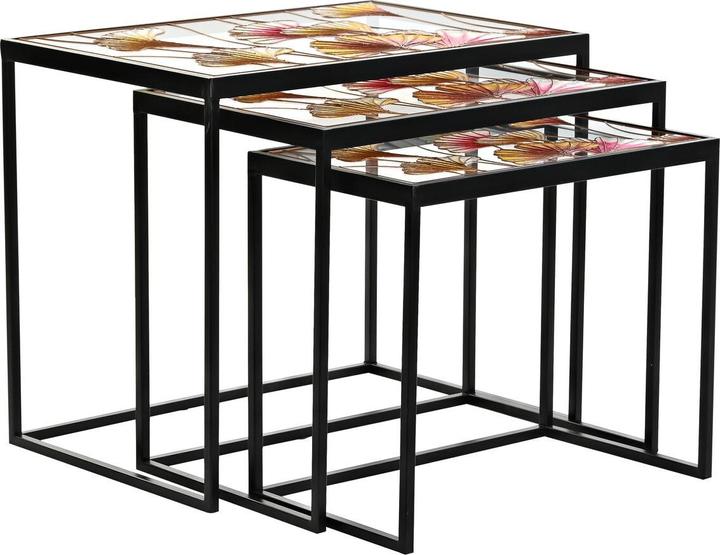 Image du produit DKD Home Decor Set de 3 tables Jaune Noir Rose Doré 60 x 40 x 50 cm