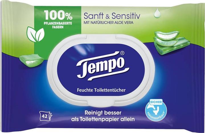 Actual product image Tempo Wet wipes soft&sensitive Aloe Vera (42 Piece)