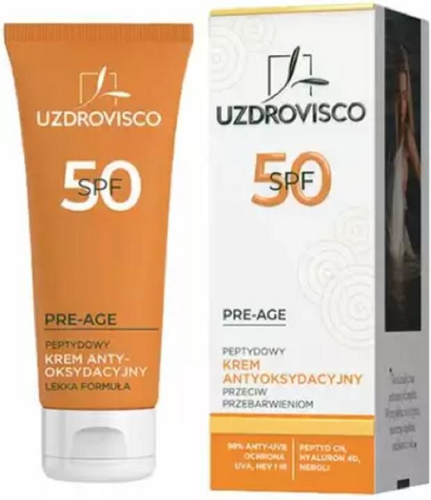Actual product image Uzdrovisco Pre-Age Peptide Antioxidant Cream Anti Wrinkle SPF50 50ml (Suntan cream, SPF 50, 50 ml)