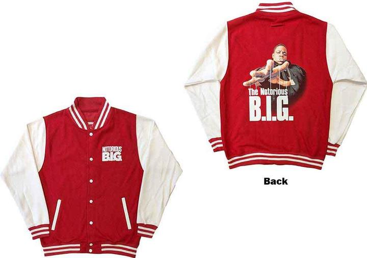 Biggie Smalls Reachstrings Back Print Varsity-Jacket