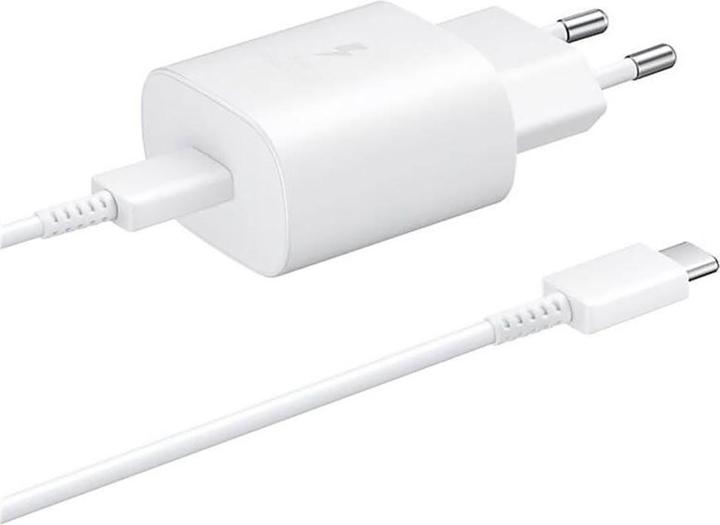 Produktbild Samsung EP-TA800EWE + EP-DA705BWE 25W Travel Charger + USB-C/USB-C Data Cable White (OOB Bulk) (25 W)