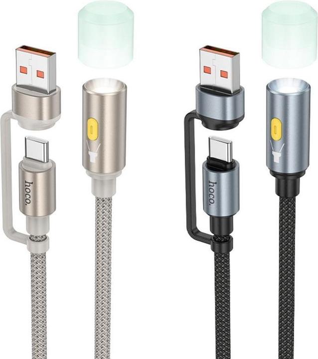 Actual product image Hoco Cable cable USB A / Type C to LED light UA38C gold (0.03 m, USB 3.0)