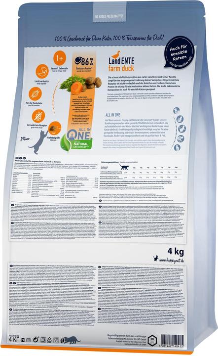 Immagine prodotto Happy Cat Cibo secco Supreme Culinary Land Duck, 4 kg (Adulto, 1 pz., 4000 g)