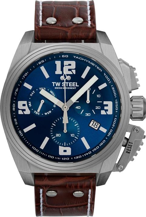 Produktbild TW-Steel TW1113 Canteen Chronograph Herrenuhr 46mm 10ATM (Chronograph, 46 mm)