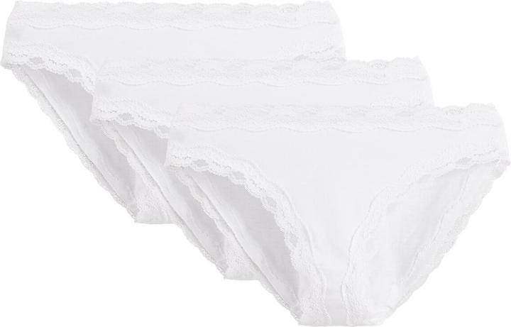 La Redoute Collections 3er-Pack Slips aus Baumwolle und Spitze (W36/L38, 3er Pack)