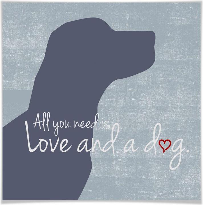 Immagine prodotto Trenddeko Tutto ciò che serve è l'amore e un cane (30 x 30 cm)