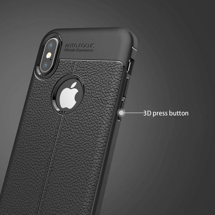 Actual product image Cadorabo TPU Cover Faux Leather Structure (Apple iPhone X)