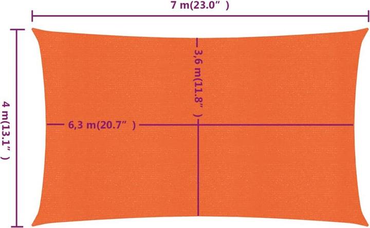 Image du produit VidaXL Sonnensegel 160 g/m² Rechteckig HDPE (4 x 7 m)