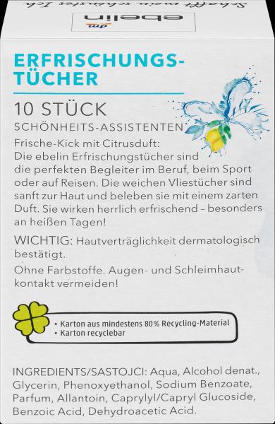 Image du produit dm ebelin Lingettes rafraîchissantes parfumées au citron (Chiffons de nettoyage)