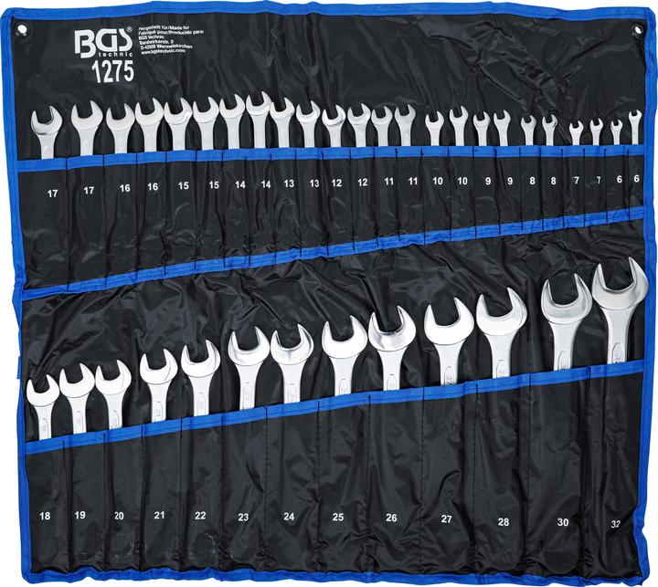 Produktbild BGS Maul-Ringschlüssel-Satz (7 mm, 8 mm, 9 mm, 10  mm, 11 mm, 12 mm, 13 mm, 14 mm, 15 mm, 16 mm, 17 mm, 18 mm, 19 mm, 20 mm, 21 mm, 22 mm, 23 mm, 24 mm, 25 mm, 26 mm, 27 mm, 28 mm, 30 mm, 32 mm)