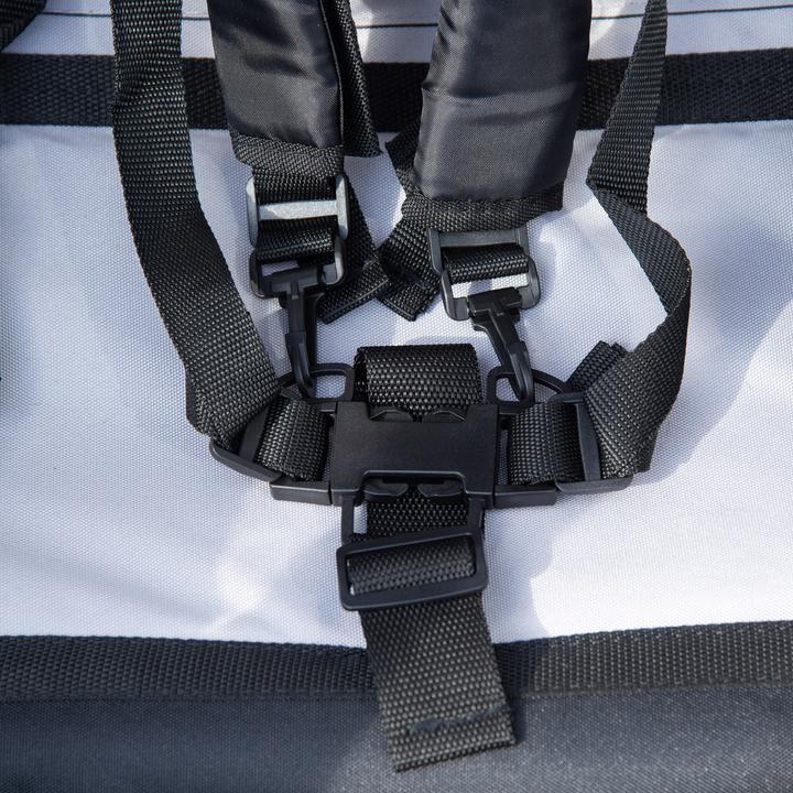Produktbild Homcom Kinderfahrradanhänger Stahl, Polyester Grau+Schwarz
