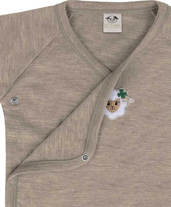 Actual product image Normani Set of 3 baby body wrap long sleeve toddler bodysuit made from merino wool - 9357 (50)