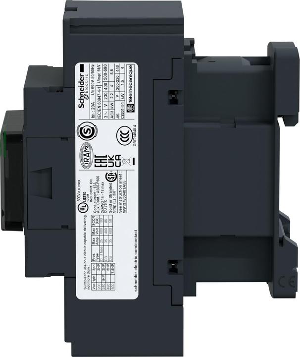 Actual product image Schneider Electric Contactor 3-pole NO contact 9A 24VDC