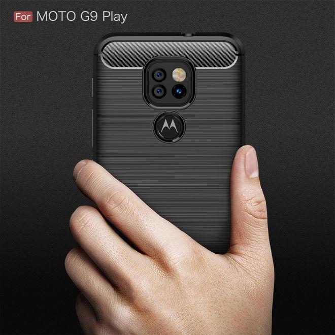 Productafbeelding MU Style Koolstofvezel TPU Softcase-serie (Motorola Moto G9 Play)