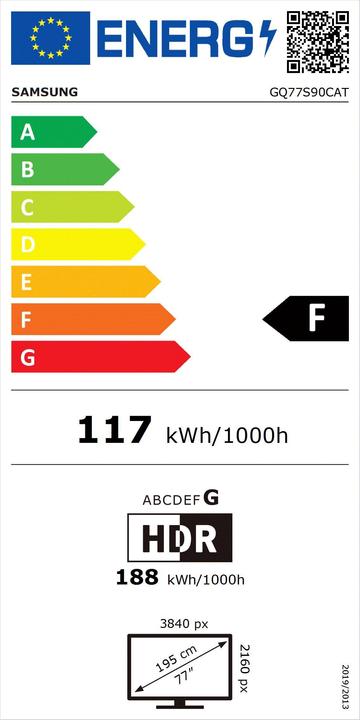 Energie-Label Samsung GQ77S90CAT (76.77", S90C, OLED, 4K)