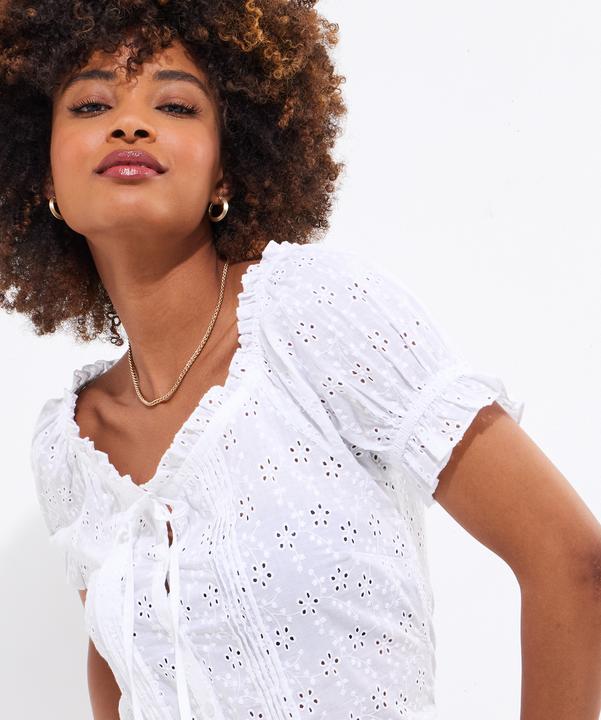 Actual product image Joe Browns Broderie Short Sleeve Top (34)