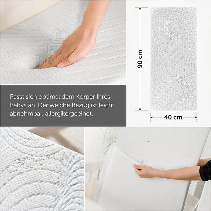Actual product image Alvi Baby mattresses & children's mattresses Cot & cradle mattress (90 x 40 x 5 cm)