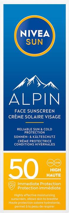 Image du produit NIVEA Sun Alpin Crème solaire pour le visage (Crème solaire visage, SPF 50, 50 ml, 69 g)