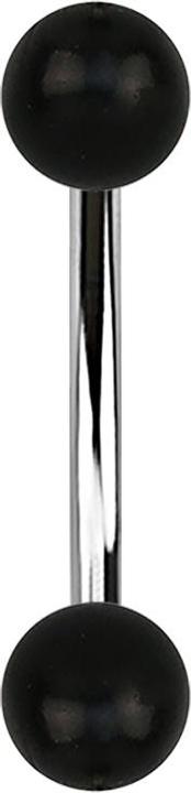 Star Piercing Banane silber mit zwei Kugeln aus Areng Holz (Chirurgenstahl 316L, ohne Messing, Organisch)