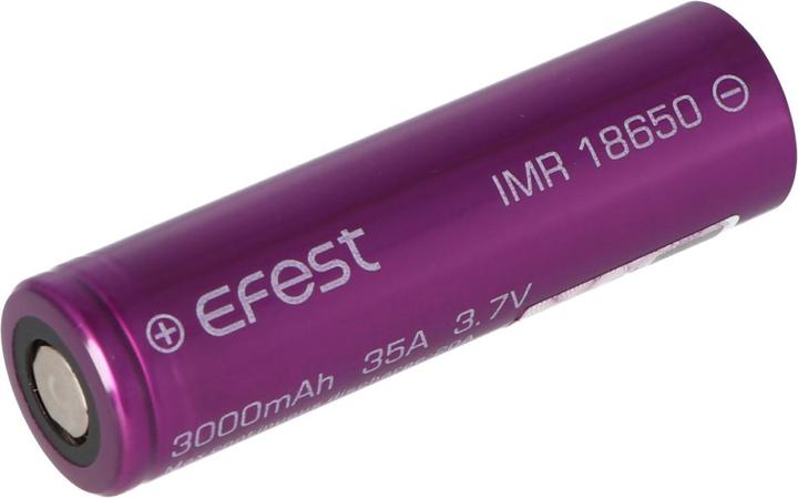 Actual product image Efest Battery Purple IMR 18650 / 35A current output (Flat Top) (1 pcs., 18650, 3000 mAh)