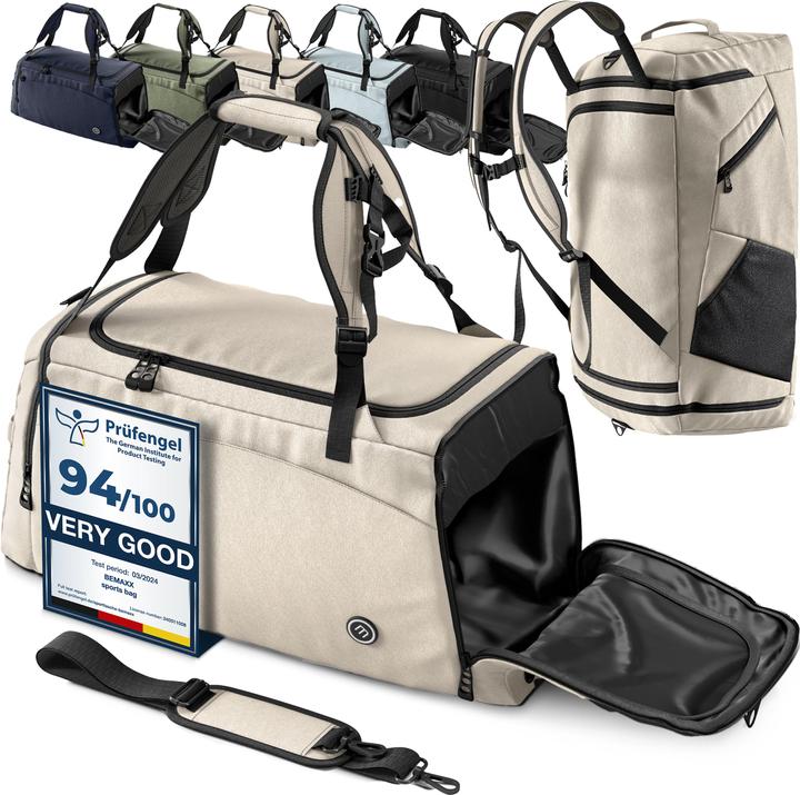 Produktbild BeMaxx Sport-Trainingstasche, 40L, Beige (40 l)