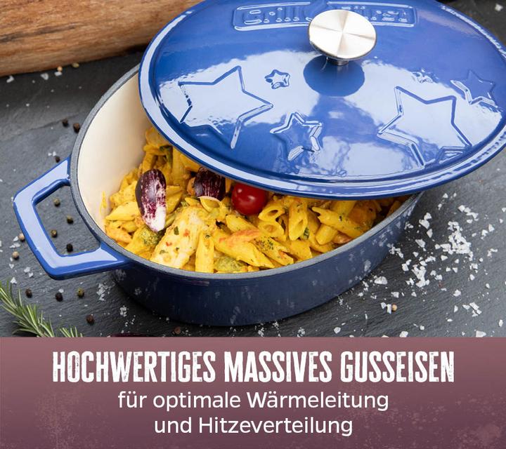 Image du produit Grillfürst Dutch Oven pot en forme d'étoile / cocotte en fonte - émaillé - XL - bleu