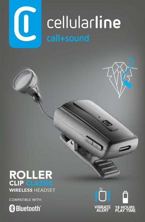 Produktbild Cellularline Roller Clip Headset univ. Cellular Black (7 h, Kabellos)
