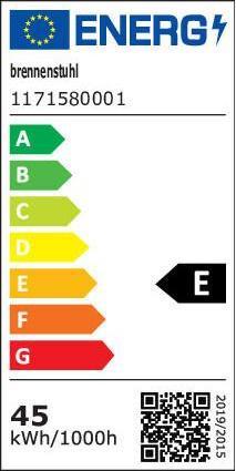 Energy Label Brennenstuhl Mobile LED spotlight DINORA 5050 5100lm, IP65, 5m H07RN-F2x1.0 (5100 lm)