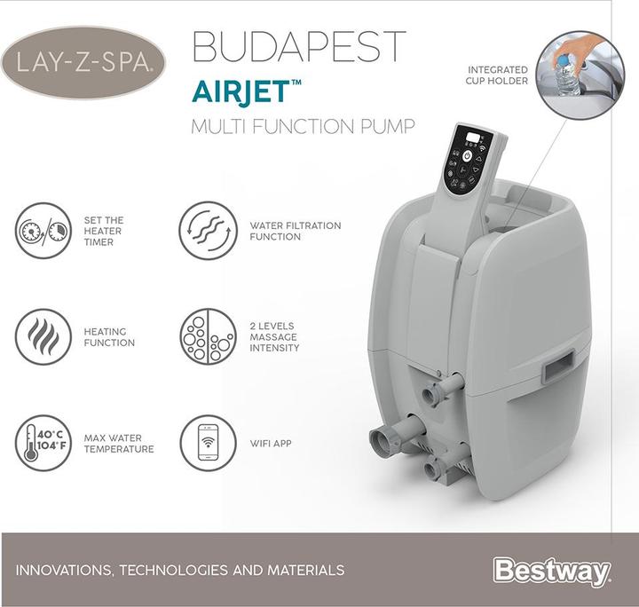 Actual product image Bestway Lay-Z-Spa Budapest 196x66cm Airjet (6 pers.)