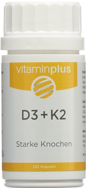 Produktbild Vitaminplus D3+K2 (120 Stück, Kapseln)