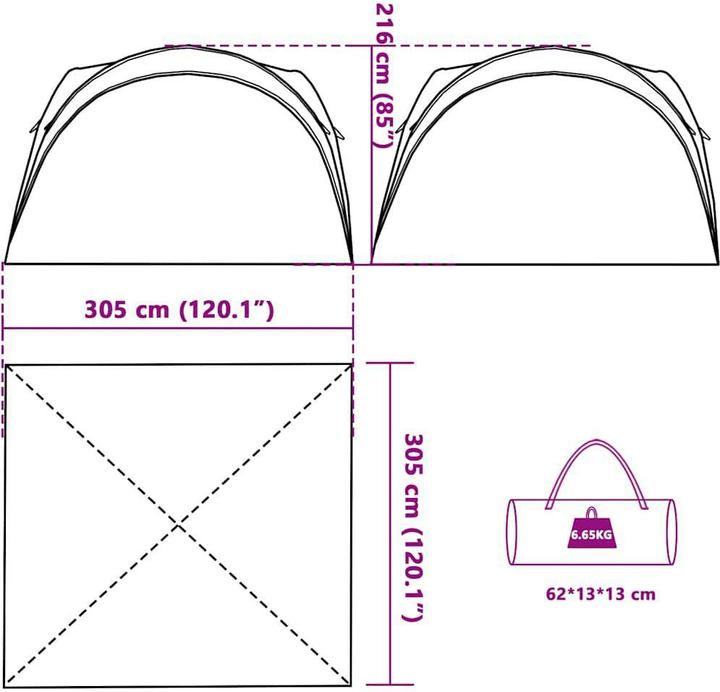 Actual product image VidaXL Party tent (305 cm, 305 cm)