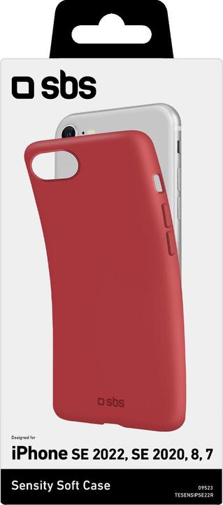Immagine prodotto SBS Cover Sensity per iPhone SE 2022/SE 2020/8/7 rosso ciliegia (Apple iPhone SE (seconda generazione), Apple iPhone SE (terza generazione))