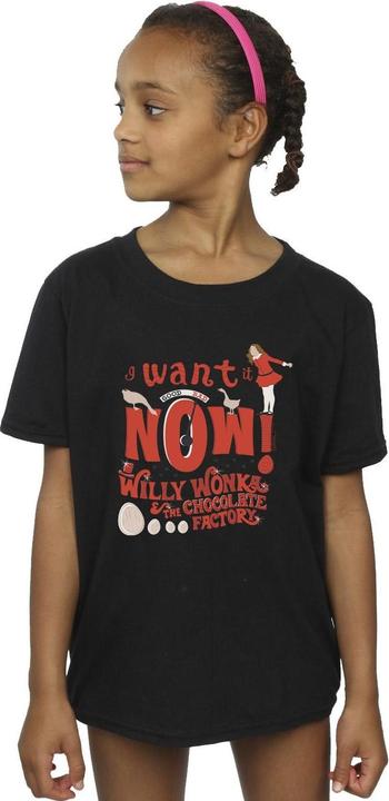 Actual product image Willy Wonka & the Chocolate Factory Girls Verruca Salt I Want It Now Cotton T-Shirt (140, 146)
