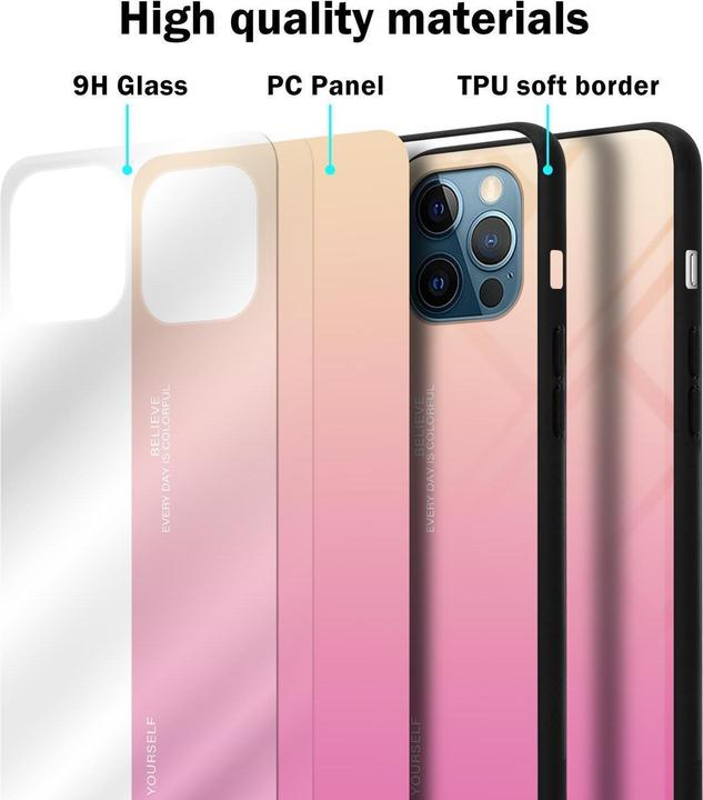 Produktbild Cadorabo TPU 2 Farben Glas Cover (Apple iPhone 12 Pro Max)