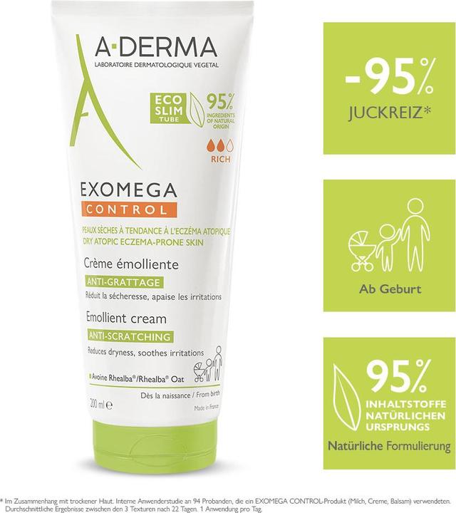 Nährwerte und Zutaten A-Derma EXOMEGA CONTROL Creme (neu) Creme (200 ml, Tagescreme)