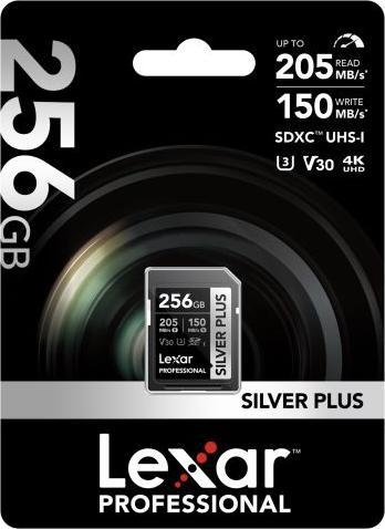Image du produit Lexar SILVER Plus UHS-I SDXC 256GB (256 Go, SDXC, U3, UHS-I)