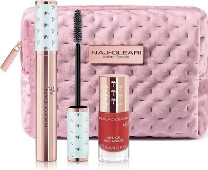 Naj Oleari Classy Kit Wear The Volume Mascara und Oleo Gel Nail Lacquer Smalto mit Pochette (Make up set)