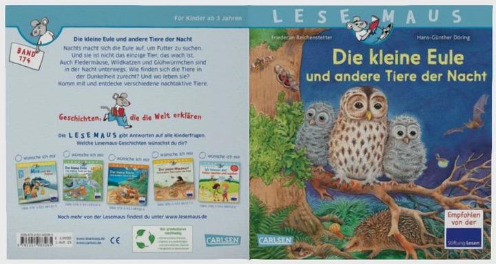 Produktbild LESEMAUS 174: Die kleine Eule und andere Tiere der Nacht (Deutsch, Friederun Reichenstetter, Hans-Günther Döring, 2023)
