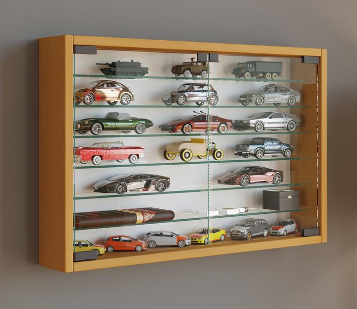 Image du produit VCM Bois verre suspendu vitrine murale vitrine collectionneur vitrine Mandosa XL (60 x 10 x 40 cm)