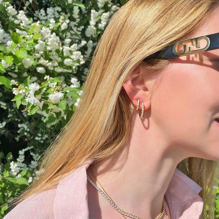 Immagine prodotto Candy Orecchini a cerchio Kiki L, argento 925, placcati oro (Placcato oro 18k, Argento 925)