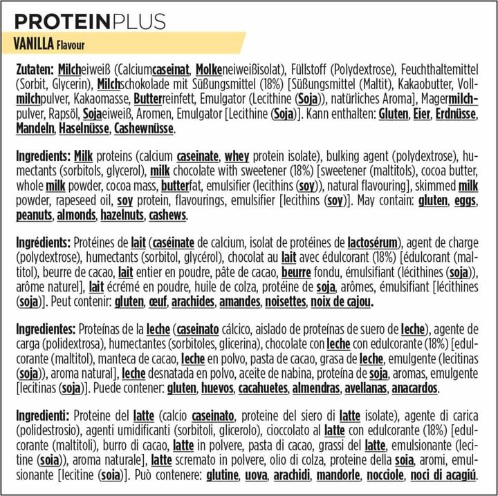 Nutritional values and ingredients Powerbar Protein Plus Low Sugar (Vanilla, 16 pcs., 660 g)