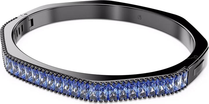 Swarovski Matrix Armreif Baguette Schliff Blau Rutheniert (17 cm, Swarovski Metall)
