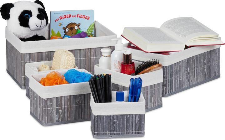 Immagine prodotto Relaxdays Maxi Set da 6 cesti portaoggetti (6 x, 35 x 25 x 17 cm)
