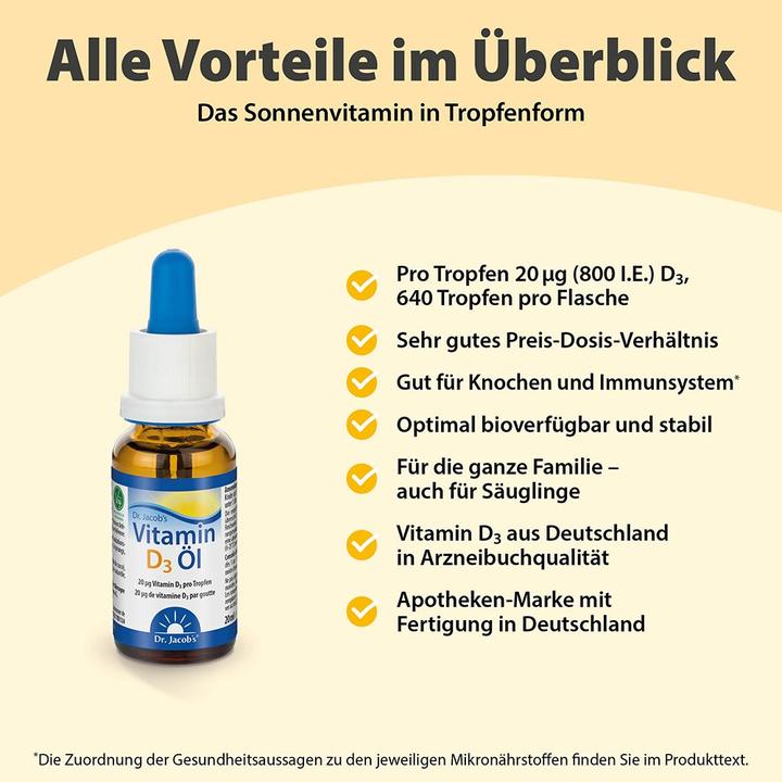 Produktbild Dr. Jacob's Vitamin D3 Öl (1 Stück, Tropfen, 70 g)