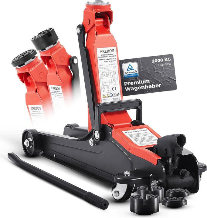 Actual product image Arebos 2t Hydraulischer Rangierwagenheber mit Gummiauflagen