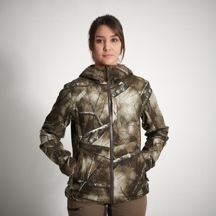Produktbild Solognac Jagdjacke Regenjacke 500 Damen geräuscharm Camouflage