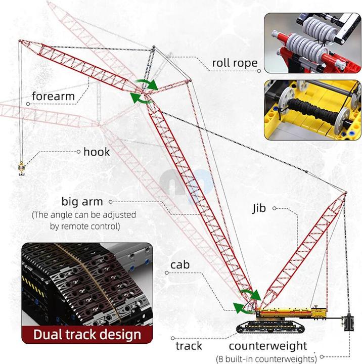 Actual product image Mould King Crawler crane LR13000