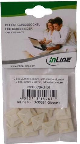 Image du produit InLine Base de montage pour les colliers de serrage (Boucles de fixation, 20 mm, 10 pcs)