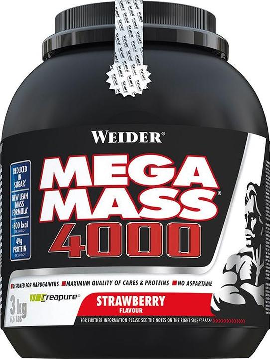 Immagine prodotto Weider Mega Mass 4000 (barattolo da 3000 g) (Fragola, 1 pz., 3000 g)