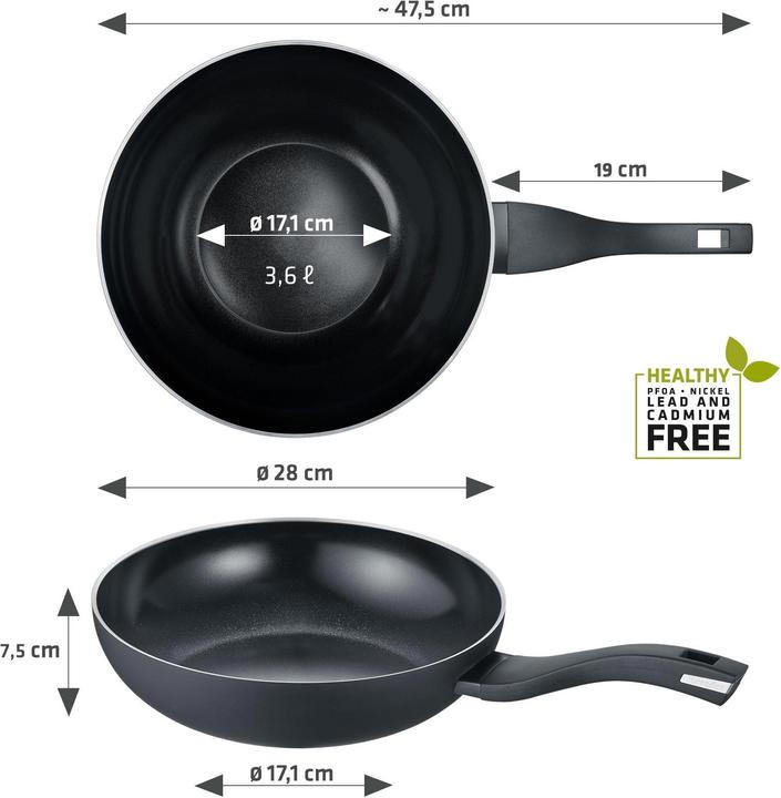 Actual product image Berndes Wok Alu Recycled Induction 28 cm (28 cm, Wok, Aluminium)